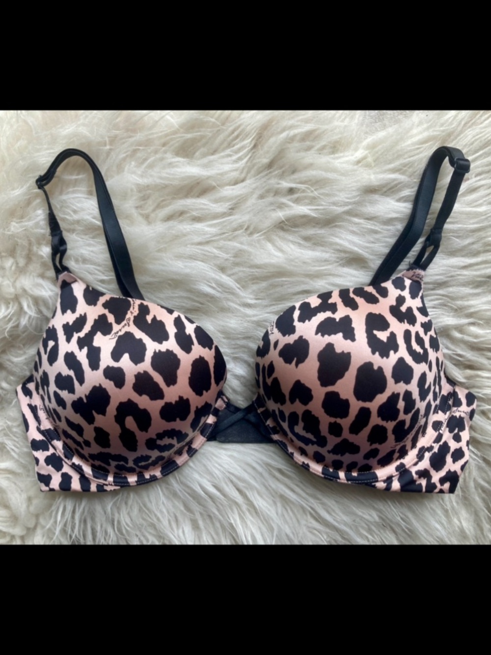 Victoria's Secret Sexy Y2K Push Up Bra Leopard Print 36C